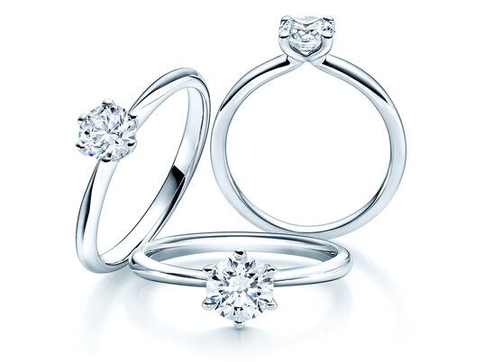 Bagues solitaires - classiques avec un diamant