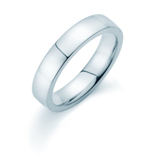 Bague pour homme Infinity 2,5mm en 9K or blanc mate