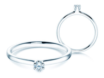 Bague de fiançailles Classic 6 dans Argent 925/- avec diamant 0,05ct H/SI