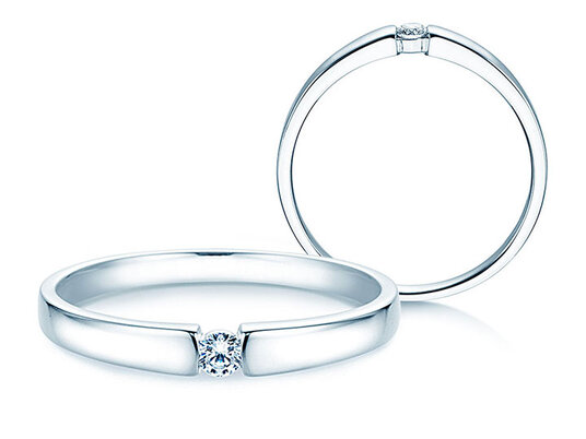 Bague de fiançailles Infinity Petite dans 14K or blanc avec diamant 0,03ct G/SI