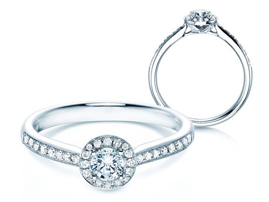 Bague de fiançailles bague halo Halo Petite