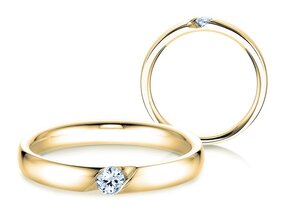 Bague de fiançailles Italic dans 14K or jaune avec diamant 0,03ct G/SI