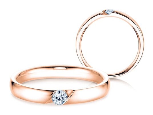 Bague de fiançailles Italic dans Argent 925/- avec diamant 0,03ct H/SI
