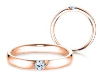 Bague de fiançailles Italic dans 14K or rose avec diamant 0,03ct G/SI