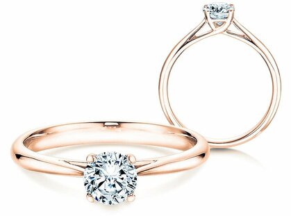 Bague de fiançailles Delight dans 18K or rose avec diamant 0,40ct G/SI