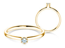 Bague de fiançailles Classic 6 dans 18K or jaune avec diamant 0,05ct G/SI