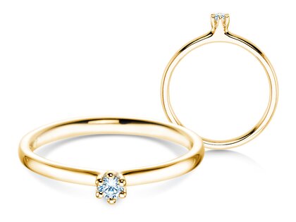 Bague de fiançailles Classic 6 dans 14K or jaune avec diamant 0,05ct H/SI