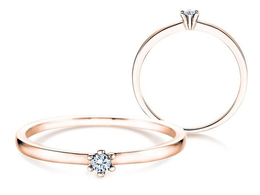 Bague de fiançailles Classic Petite dans 14K or blanc avec diamant 0,05ct G/SI