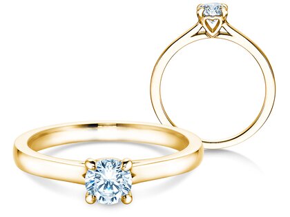 Bague de fiançailles Romance en 9K or jaune avec diamant 0,50ct G/SI