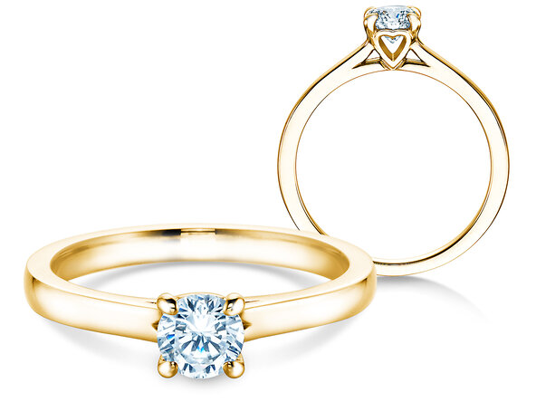 Bague de fiançailles Romance en 9K or jaune avec diamant 0,50ct G/SI