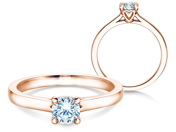 Bague de fiançailles Romance dans 14K or rose avec diamant 0,50ct H/SI