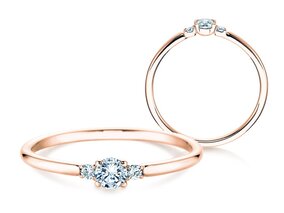 Bague de fiançailles Vivid Petite Diamond en 18K or rose avec diamants 0,30ct G/SI