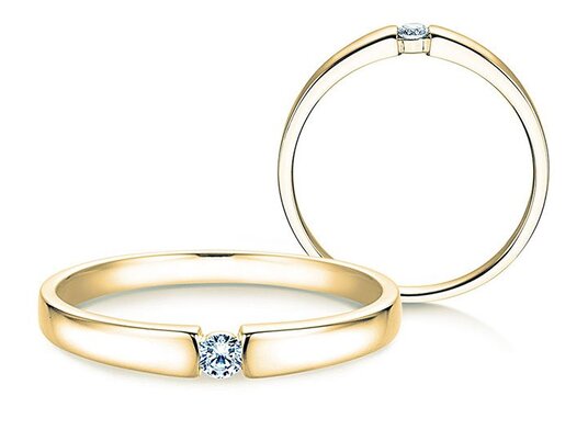 Bague de fiançailles Infinity Petite dans 14K or blanc avec diamant 0,03ct G/SI