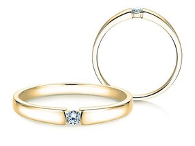 Bague de fiançailles Infinity Petite dans 14K or jaune avec diamant 0,03ct G/SI