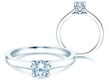 Bague de fiançailles Romance dans or blanc