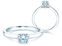 Bague de fiançailles Romance dans 14K or blanc avec diamant 0,50ct G/SI