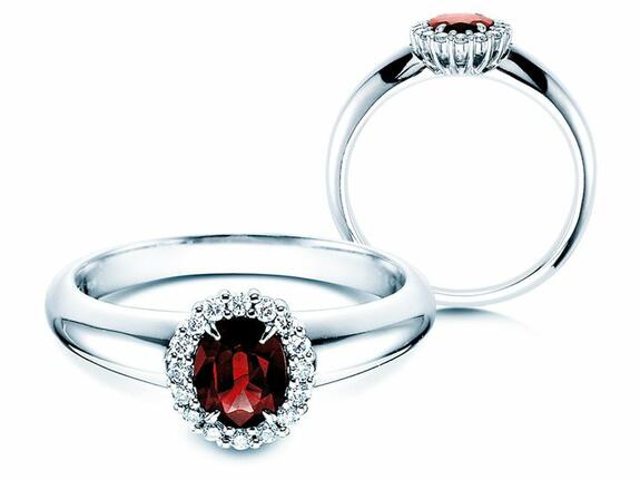 Bagues de fiançailles avec rubis et diamants