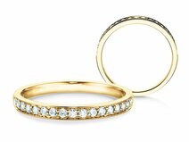 Bague de fiançailles Alliance-/Eternityring dans 14K or jaune avec diamants 0,30ct G/SI