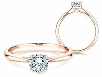 Bague de fiançailles Delight dans 18K or rose avec diamant 0,40ct G/SI