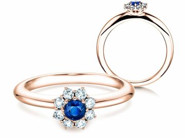 Bague de fiançailles Lovely dans or rose