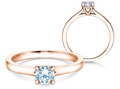 Bague de fiançailles Romance dans 18K or rose avec diamant 0,50ct G/SI