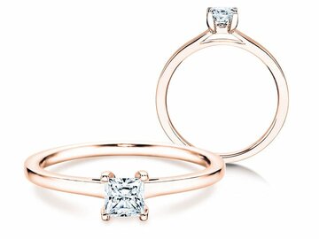 Bague de fiançailles Princess dans or rose