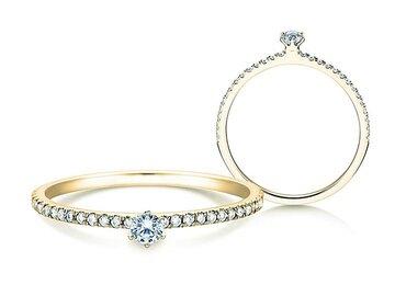 Bague de fiançailles Classic Pavé dans or jaune
