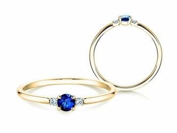 Bague de fiançailles Glory Petite Saphir dans or jaune
