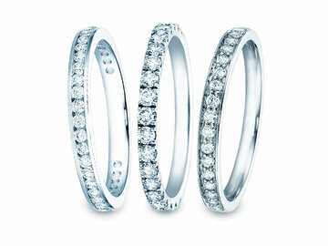 Bagues eternity – rail serti avec diamants ronds