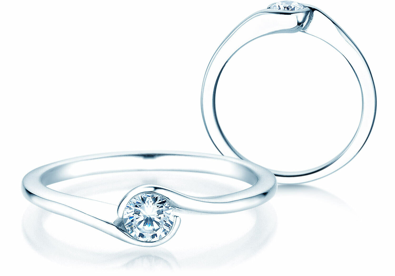 Serti tension pour la bague de fiançailles Touch