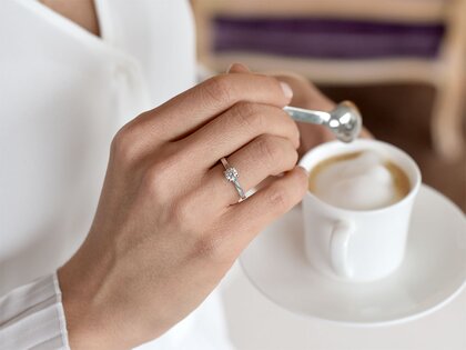 Bague de fiançailles Romance en 14K or blanc avec diamant 2,50ct H/SI