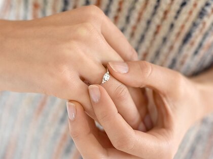 Bague de fiançailles Vivid Diamond en 18K or blanc avec diamants 0,43ct G/SI
