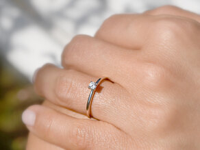 Bague de fiançailles Classic 4 en 9K or blanc avec diamant 0,25ct H/SI