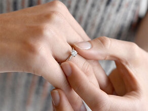 Bague de fiançailles Classic 4 en platine 950/- avec diamant de laboratoire 0,50ct E/VS