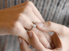 Bague de fiançailles Classic 4 en platine 950/- avec diamant de laboratoire 0,75ct E/VS