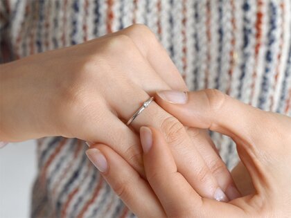 Bague de fiançailles Melody dans 14K or blanc avec diamant 0,05ct H/SI