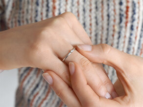 Bague de fiançailles Melody dans 14K or blanc avec diamant 0,05ct H/SI