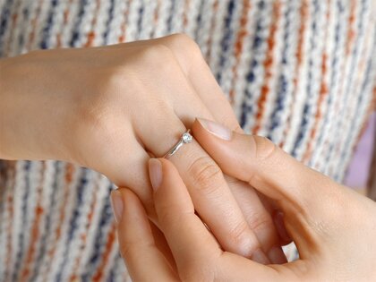 Bague de fiançailles Melody en 9K or blanc avec diamant 0,25ct H/SI