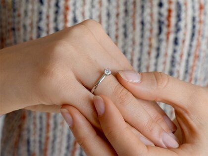 Bague de fiançailles Melody en platine 950/- avec diamant de laboratoire 0,50ct E/VS