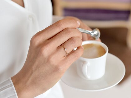 Bague de fiançailles Devotion en 14K or rose avec diamant de laboratoire 0,25ct E/VS