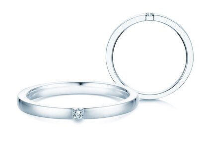 Bague de fiançailles Infinity dans Argent 925/- avec diamant 0,15ct G/SI
