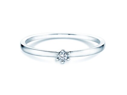 Bague de fiançailles Classic Petite dans 14K or blanc avec diamant 0,05ct G/SI