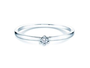 Bague de fiançailles Classic Petite dans 14K or blanc avec diamant 0,05ct G/SI