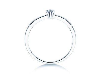 Bague de fiançailles Classic Petite dans 14K or blanc avec diamant 0,05ct G/SI