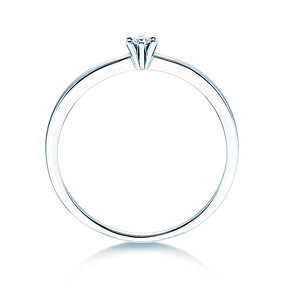 Bague de fiançailles Classic Petite dans 14K or blanc avec diamant 0,05ct G/SI