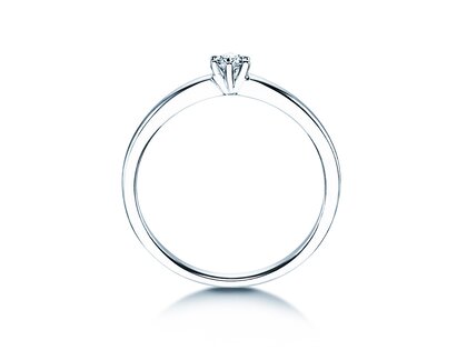 Bague de fiançailles Classic Petite dans 14K or blanc avec diamant 0,09ct G/SI
