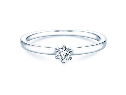 Bague de fiançailles Classic Petite dans 14K or blanc avec diamant 0,13ct G/SI