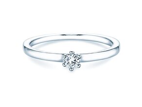 Bague de fiançailles Classic Petite dans 14K or blanc avec diamant 0,13ct G/SI