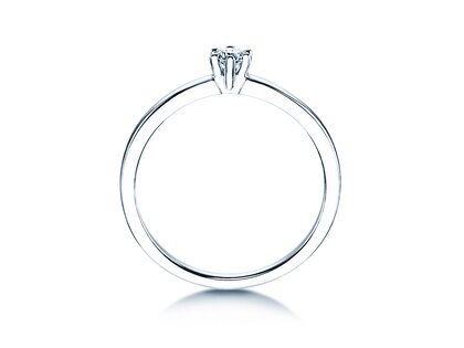 Bague de fiançailles Classic Petite dans 14K or blanc avec diamant 0,13ct G/SI