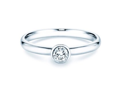 Bague de fiançailles Eternal en 9K or blanc avec diamant 0,25ct H/SI